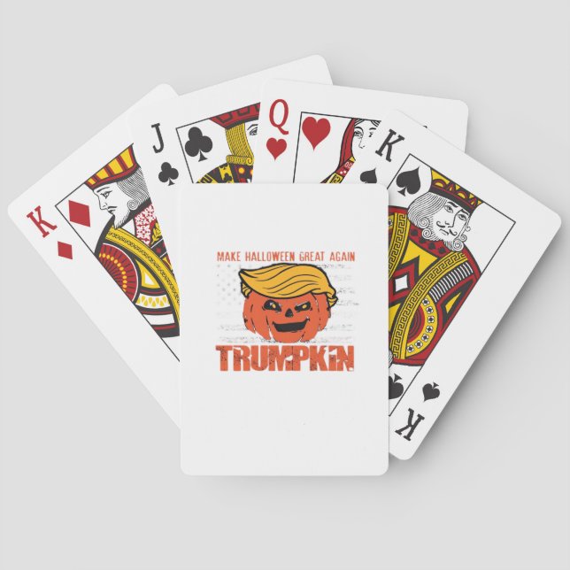 Trumpkin Usa Make Halloween Great Again Funny Playing Cards (Back)