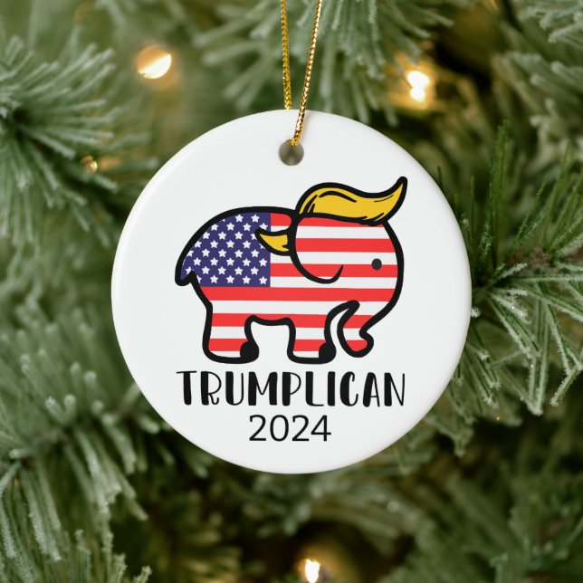 Trumplican Elephant Ceramic Ornament (Tree)