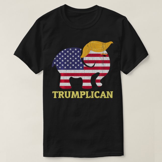 Trumplican Elephant Trump Hair 2020 Election Repub T-Shirt (Design Front)