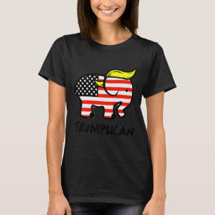 Trumplican Funny Trump Republican Usa Flag Elepgan T-Shirt