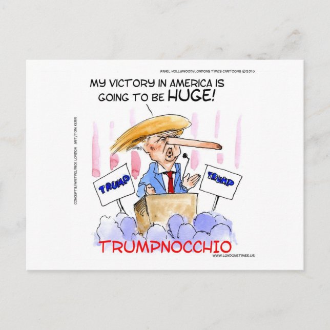 Trumpnocchio Funny Donald Trump Items Postcard (Front)