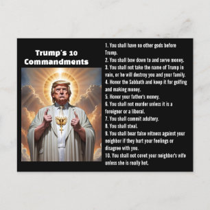 Trump's 10 Commandments Postcard
