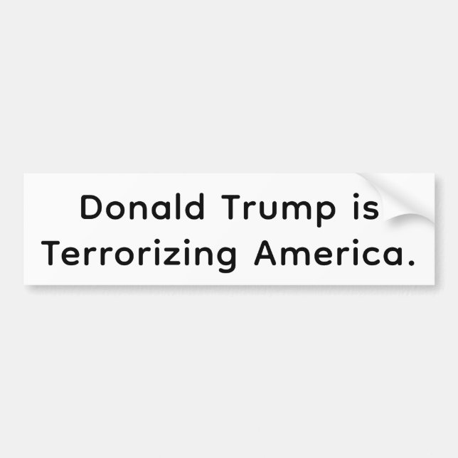 Trump's American Terror Hankamer Artjunkhaus Comic Bumper Sticker (Front)
