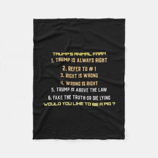 Trump's Animal Farm Fleece Blanket