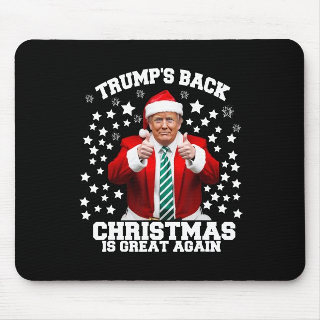 Trumps Back Christmas Is Great Again Funny Preside Mouse Pad (Front)