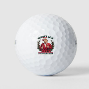 Trump's Back Christmas Is Great Again Santa Golf Balls