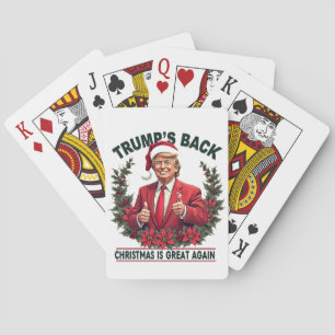 Trump's Back Christmas Is Great Again Santa Playing Cards