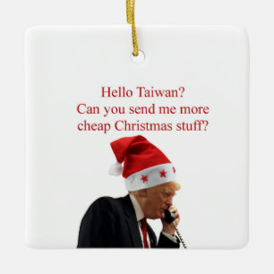 Trump's Christmas call to Taiwan Ceramic Tree Decoration