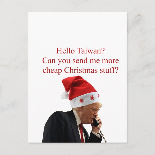 Trump's Christmas call to Taiwan Holiday Postcard (Front)