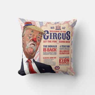 Trump's Clown Show Circus - Vintage Poster Design Cushion