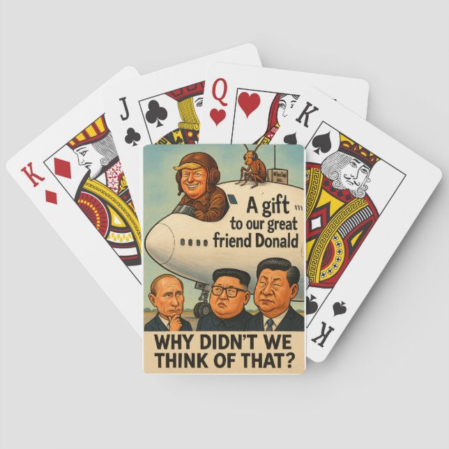 Trump's new plane from Qatar Playing Cards (Back)