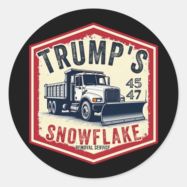 Trump's Snowflake Removal Service Funny Christmas Classic Round Sticker (Front)