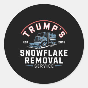 Trumps Snowflake Removal Service Funny Trump 2024  Classic Round Sticker