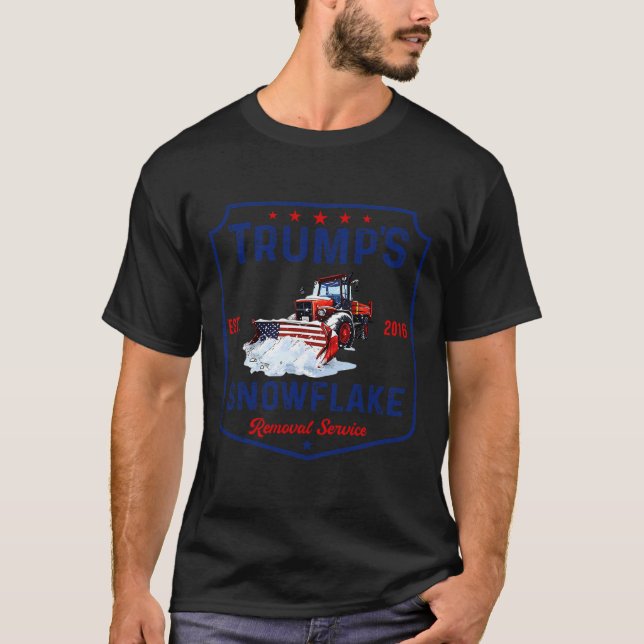 Trump's Snowflake Removal Service Funny Trump 2024 T-Shirt (Front)