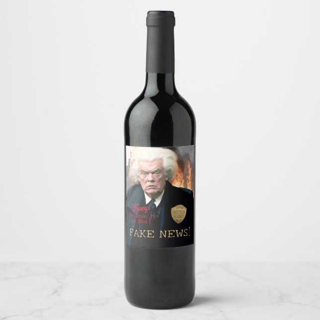 Trump's Witch Hunt Wine Label (Front)