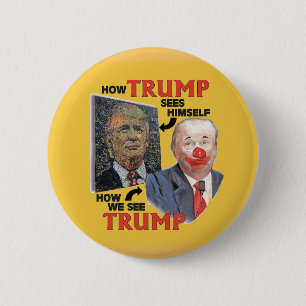 Trumpy The Clown 6 Cm Round Badge