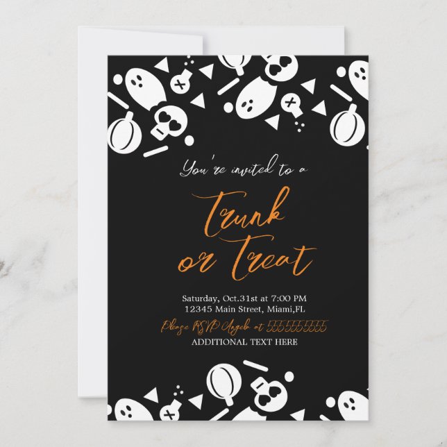 Trunk a Treat Halloween Ghost Sprinkles Invitation (Front)