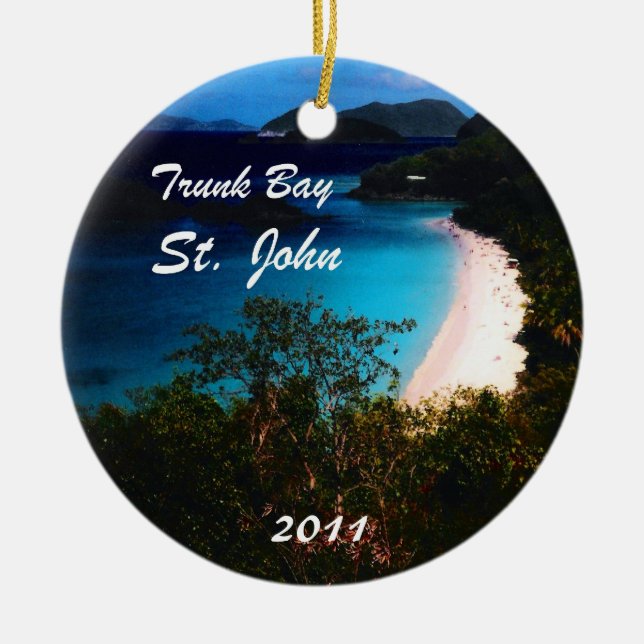 Trunk Bay, St. John  2011 Ceramic Tree Decoration (Front)