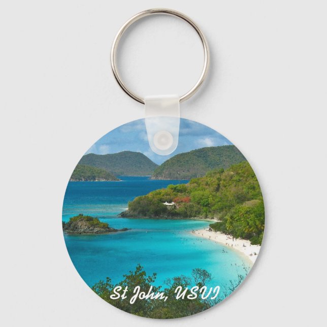Trunk Bay, St John USVI Key Ring (Front)