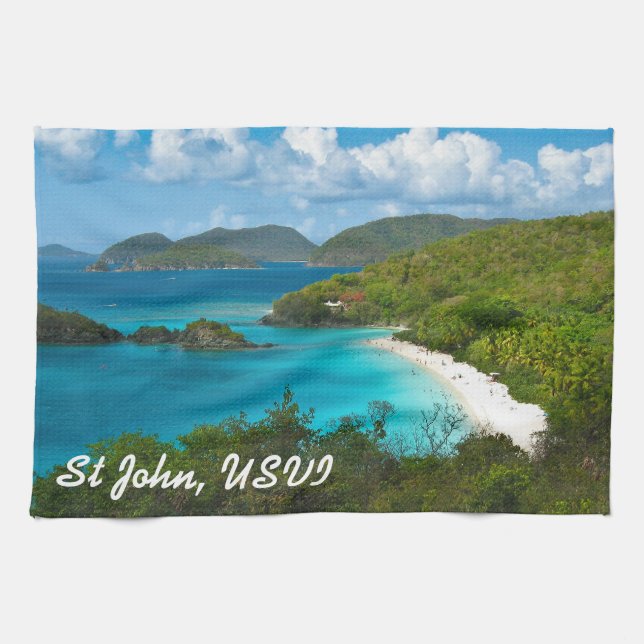 Trunk Bay, St John USVI Tea Towel (Horizontal)