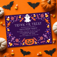 Trunk or Treat Candy Purple Kids Halloween Party