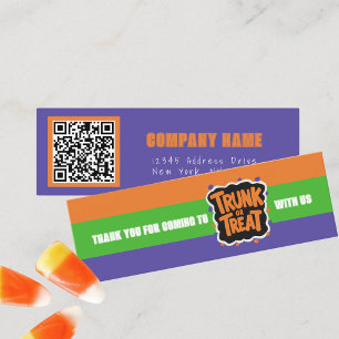 Trunk or Treat Colorful Halloween Thank You Mini Business Card