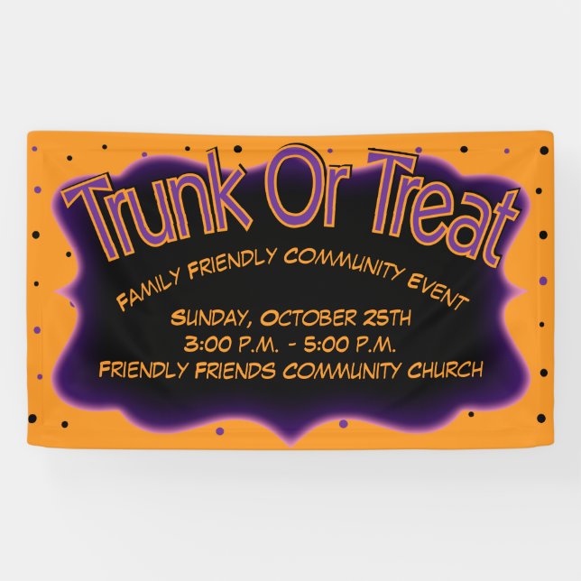 Trunk or Treat Community Church Event Banner (Horizontal)