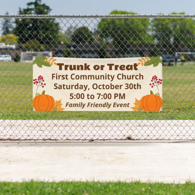 Trunk or Treat Fall Leaves Pumpkins Event Banner (Insitu)