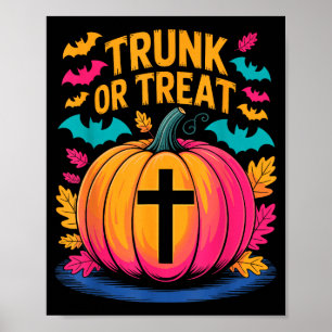 Trunk Or Treat Halloween Costume Christian Pumpkin Poster