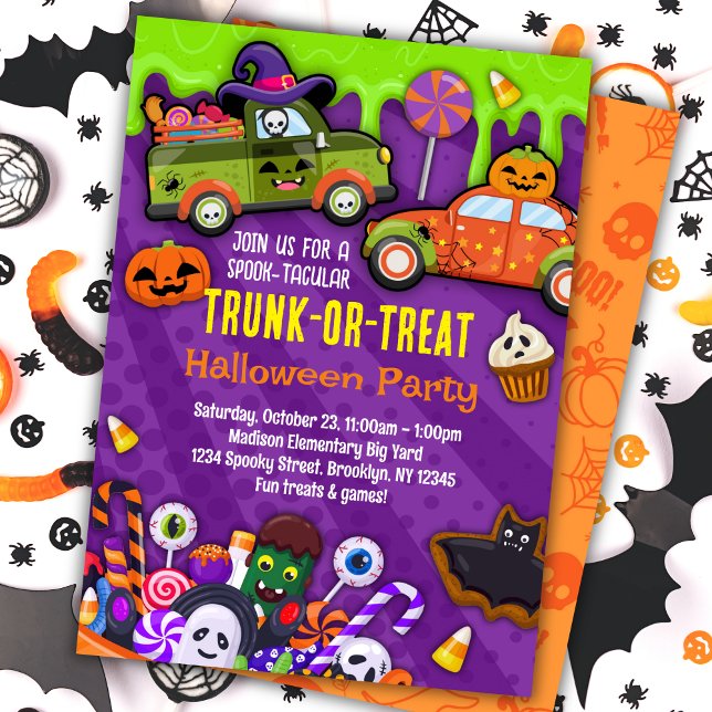 Trunk or Treat Halloween Party Invitation for Kids (Creator Uploaded)