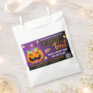 Trunk or Treat Halloween QR Code Treat Favour Bag