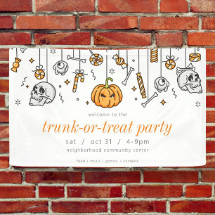 Trunk or Treat Modern Chic Halloween Party Banner
