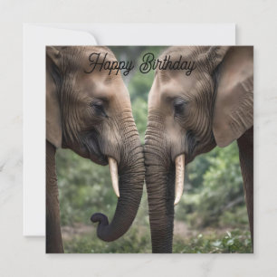 "Trunk to Trunk: A Gentle Elephant Embrace" 