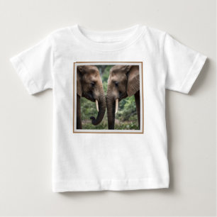 "Trunk to Trunk: A Gentle Elephant Embrace" Baby T-Shirt