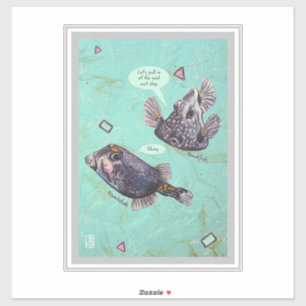 Trunkfish 14" x 14" Vinyl Suitcase Sticker