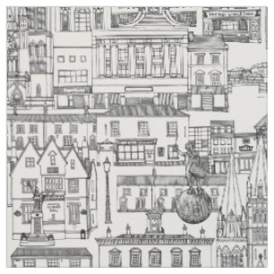 Truro toile black white fabric