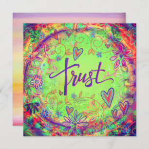 Trust BoHo Floral Encouragement Inspirational Thank You Card