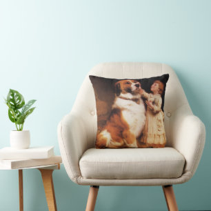 Trust by Charles Burton Barber, Saint Bernard Dog Cushion
