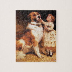Trust by Charles Burton Barber, Saint Bernard Dog Jigsaw Puzzle