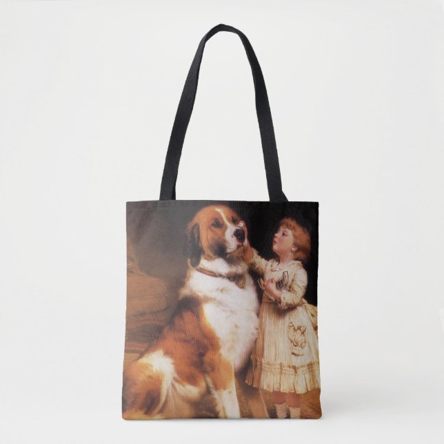 Trust by Charles Burton Barber, Saint Bernard Dog Tote Bag (Front)