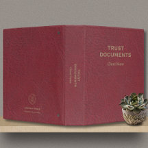 Trust Documents Client Name Logo Red Leather 