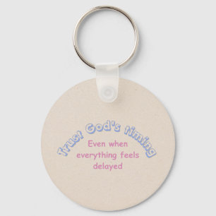 Trust God christian typography faith based Key Ring