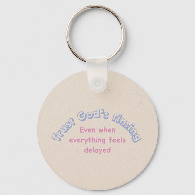 Trust God christian typography faith based Key Ring (Front)