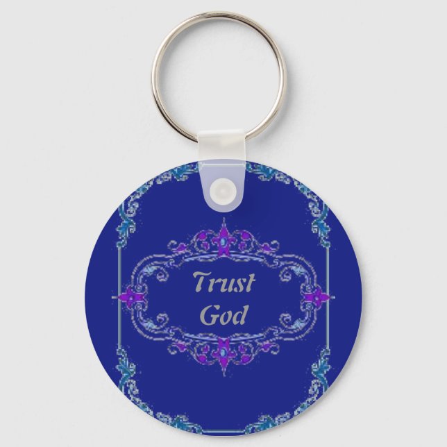 Trust God Floral Keychain (Front)