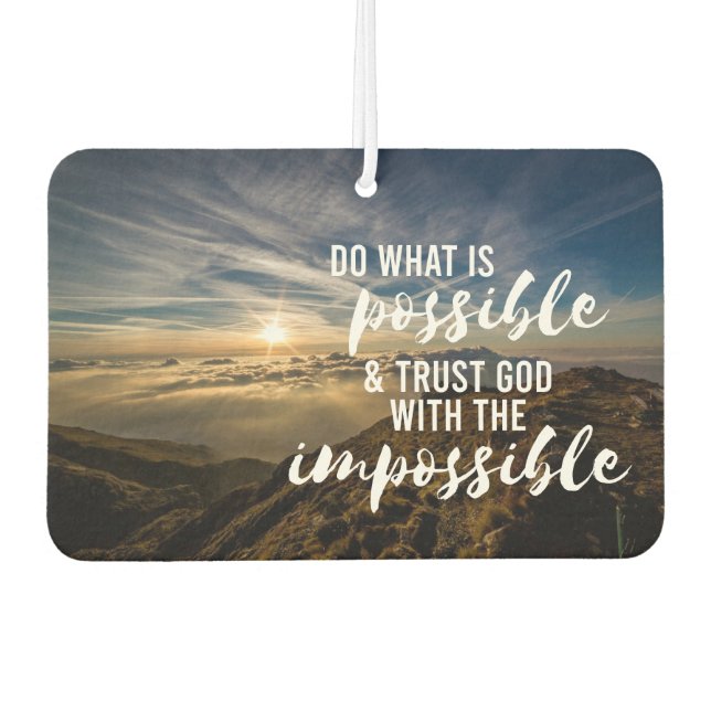 Trust God Inspiring Christian Car Air Freshener (Front)