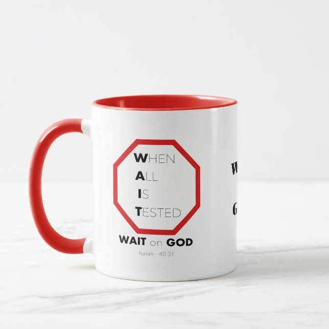 "Trust God’s Timing: Waiting on God" Mug (Left)