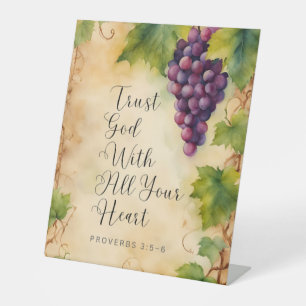 Trust God With All Your Heart Proverbs 3:5-6 Pedestal Sign