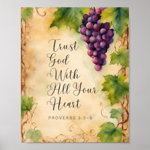 Trust God With All Your Heart Proverbs 3:5-6 Poster