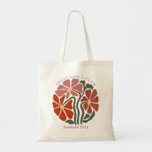 Trust gods plan Bible Verse Wildflower Tote Bag