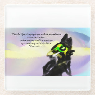 trust him glass coaster